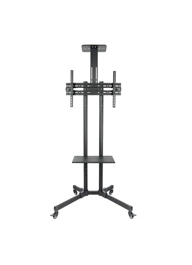 TV Mobile Cart Floor Stand for 30"-to-60" Flat TV with Two Shelves for Audio/Video Devices