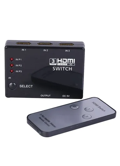 3 Input To 1 Output HDMI Switch With Remote Control