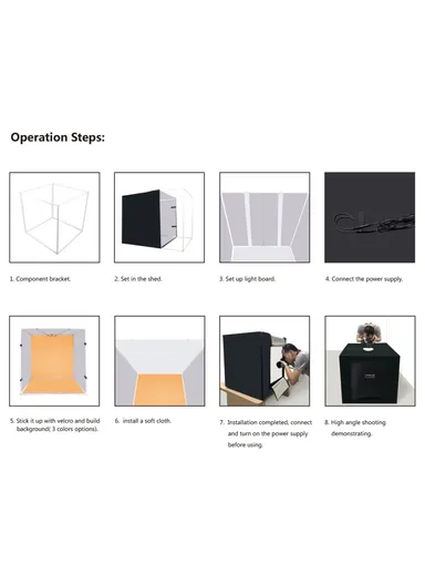 80cm Lightbox Photo Studio Box Softbox 72W White Light Photo Shooting Tent Box Kit - EU Plug