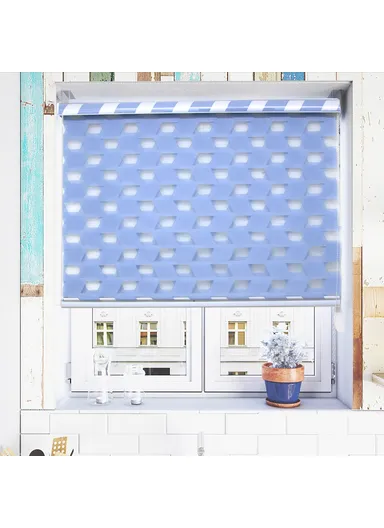 150x150cm Duo Roller Blind Only One Piece - Baby Blue 