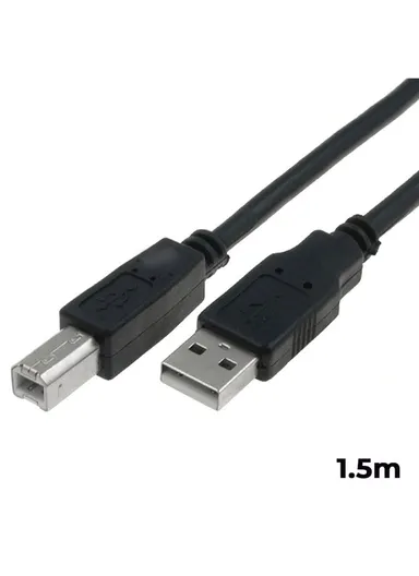 USB Type-A Male to USB Type-B Male Cable - 1.5m