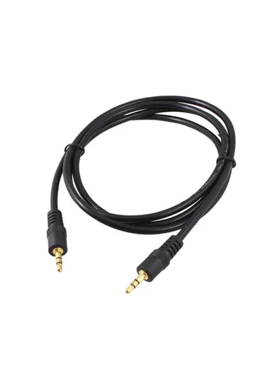 Music Stereo Audio Cable 3.5mm Plug to Plug Cable Length 1M - Black