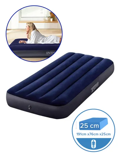 1.91m Single Size Dura-Beam Standard Classic Downy Airbed 136KG Maximum Weight Capacity (L191 x W76 x H25)cm 64756 