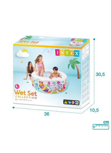 3-Ring Round Inflatable Aquarium Swimming Pool 58480 (D152 x H56)cm