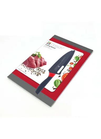 2 Pcs Cutting Board &amp; Knife Set DH-04613 - Red
