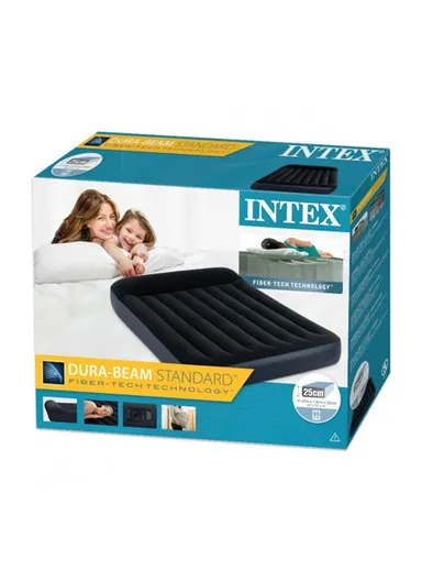 Double Size Headrest Pillow Rest Classic Airbed Mattress With Fiber-Tech &amp; Built-in Pump 64148NP (L191 x W137 x H25)cm