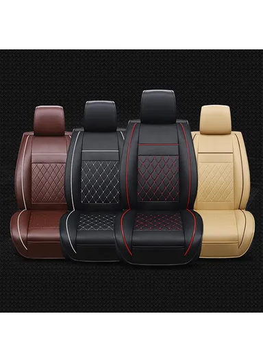 1Pcs All Car Fashion Luxury PU Leather Support Pad Universal Car Seat Cushion - Black / White
