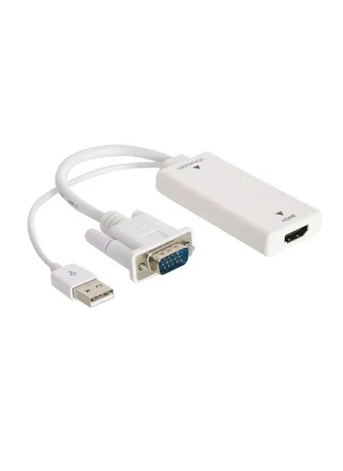 VGA to HDMI Male to Female Converter for Computer Monitor Projector and More with Audio and Power G167A