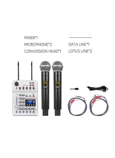 DJ Mixer 4 Channels Mixing Console Effects Processor With Sound Card RMI688