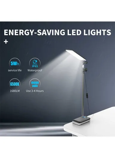 USB Powered Multifunctional Outdoor Tripod Stand Photography Lamp - White