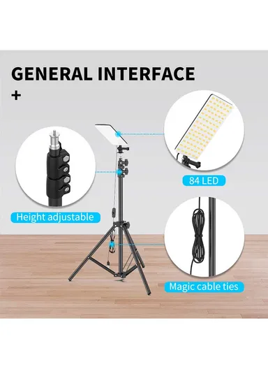 USB Powered Multifunctional Outdoor Tripod Stand Photography Lamp - White