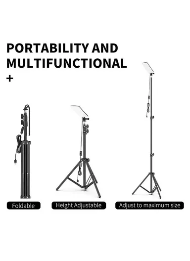 USB Powered Multifunctional Outdoor Tripod Stand Photography Lamp - White