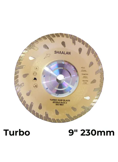 9'' 230mm Dry Cutting Turbo Saw Diamond Disc With 22.2mm Inner Hole