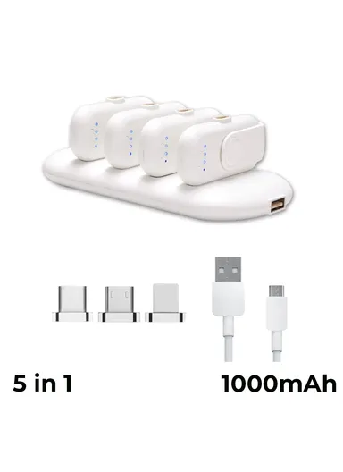 Magnetic Power Bank Station With 4 Mini Portable Fasting Charging Power Banks 5000mAh | 4 x 1000mAh