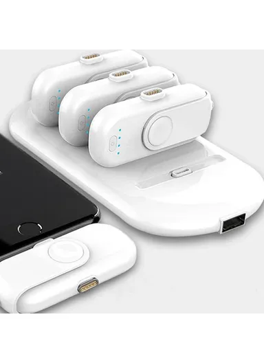 Magnetic Power Bank Station With 4 Mini Portable Fasting Charging Power Banks 5000mAh | 4 x 1000mAh