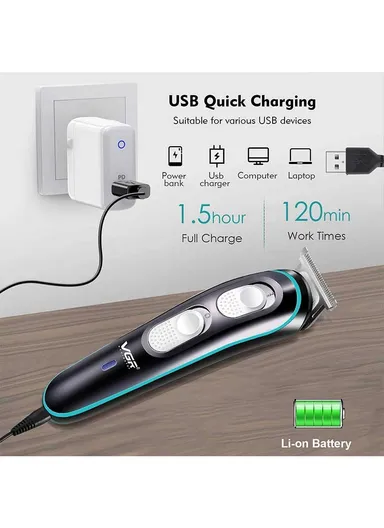 5W USB Rechargeable Adjustable Speeds Professional Hair Trimmer Built-in LED Indicator V-055