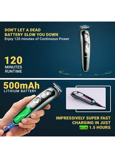 5W USB Rechargeable Adjustable Speeds Professional Hair Trimmer Built-in LED Indicator V-055