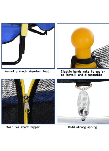 50kg Max Indoor Round Portable Trampoline for Kids Jump Active Play Toys (D140 X H120)cm