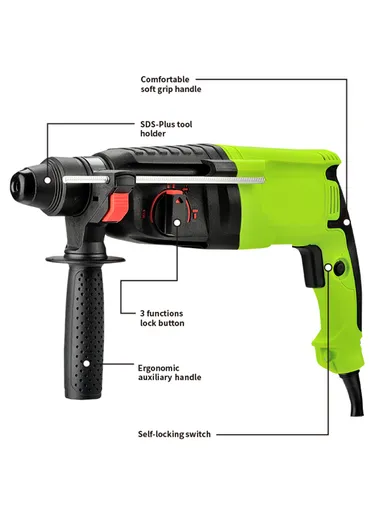 1050W 26mm Rotary Hammer Multiple Modes SDS Plus Drill AD-26