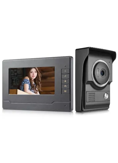 7" Display Wired Intercom System Video Doorphone Doorbell System