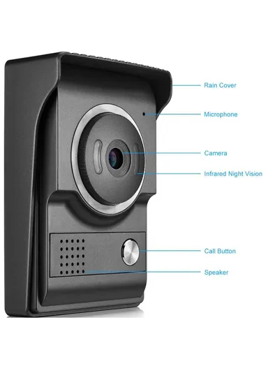 7" Display Wired Intercom System Video Doorphone Doorbell System