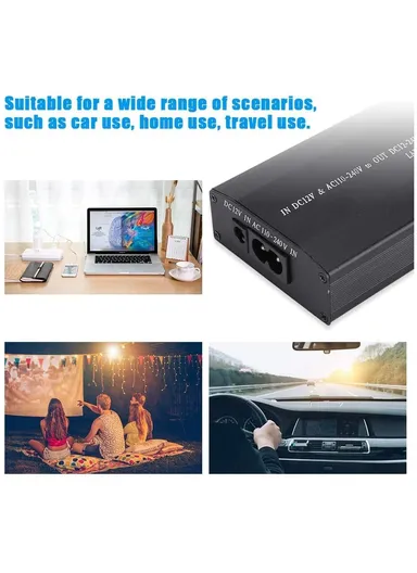 120W Universal Laptop Adaptor for Home &amp; Car With USB Output &amp; 12/15/16/18/19/20/22/24V Voltage Adjustment