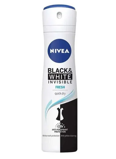 150ml Black &amp; White Invisible Fresh Anti Perspirant Deodorant Spray for Woman 