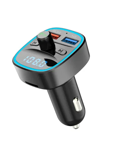 T25s Bluetooth 5.0 FM Transmitter Car Modulator Wireless Handsfree Kit Auto Audio MP3 Player QC3.0 Dual USB Charger
