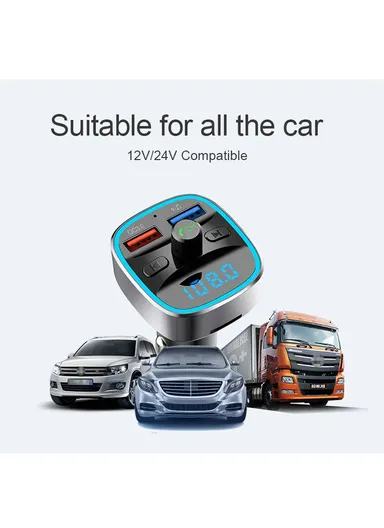 T25s Bluetooth 5.0 FM Transmitter Car Modulator Wireless Handsfree Kit Auto Audio MP3 Player QC3.0 Dual USB Charger