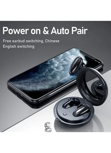  TWS-9 Bluetooth 5.0 Touch Controlled Wireless Stereo Earphones - Black