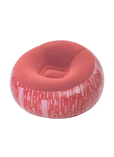 Single Flocking Inflatable Sofa 100Kg Max Load 75052 112x112x66cm - Red