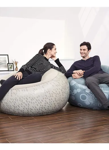 Single Flocking Inflatable Sofa 100Kg Max Load 75052 112x112x66cm - Red