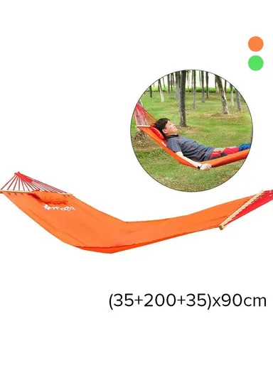 (35+200+35)x90cm 80Kg Max Load Foldable Light-weight Hammock With Pillow &amp; Wood Edges FX-8741