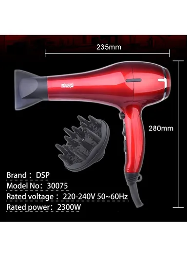 2300W Futura Hair Dryer with 2 Speeds, 2 Heat Settings &amp; Diffuser 30075 - Red
