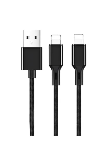  S-L422 Prime Series 2 in 1 USB | 2x Lightning 3A Fast Charging Cable 1.2m