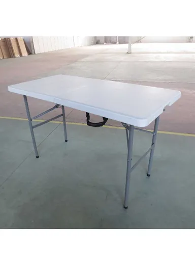 122cm Foldable Portable Easy-to Setup Multiple Use Centerfold Table HQ-Z122 (L122 x W60 x H74)cm - White