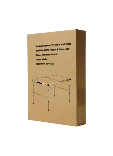 122cm Foldable Portable Easy-to Setup Multiple Use Centerfold Table HQ-Z122 (L122 x W60 x H74)cm - White