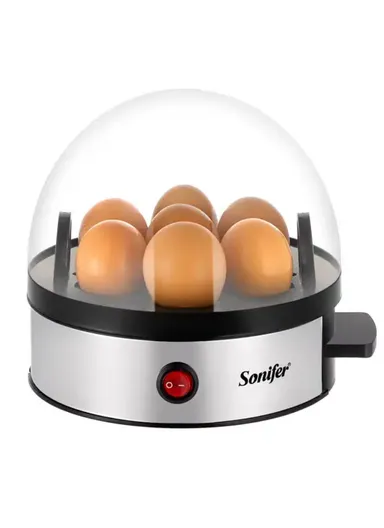 7-Eggs 350W Electric Egg Boiler, Stainless Steel Automatic Egg Boiler Cooker Steamer SF-1501 (D18 x H19)cm