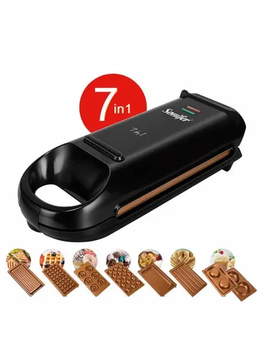 800W 7-in-1 Double-Sided Heating Sandwich Maker, Non-Stick Multi-Purpose Touch Handle Sandwich Maker SF-6093