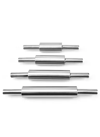 43cm Stainless Steel Rolling Pin Non-stick Pastry Dough Baking Kitchen Tool-Style D