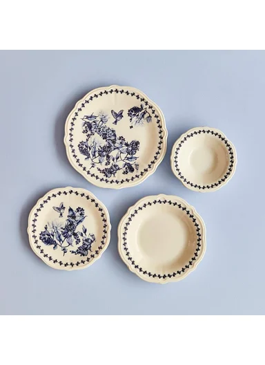 24 Pieces Vanessa Stoneware Dinner Set - Blue
