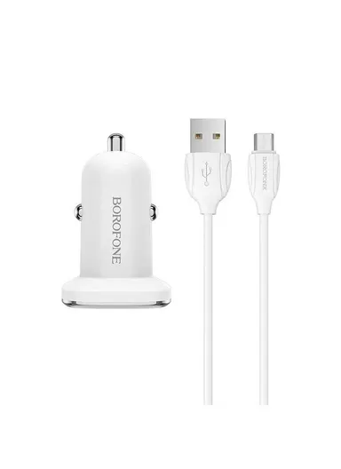 2.4A Double Port Car Charger With 1Meter Type-c Cable BZ12