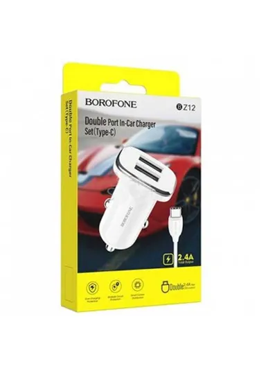 2.4A Double Port Car Charger With 1Meter Type-c Cable BZ12
