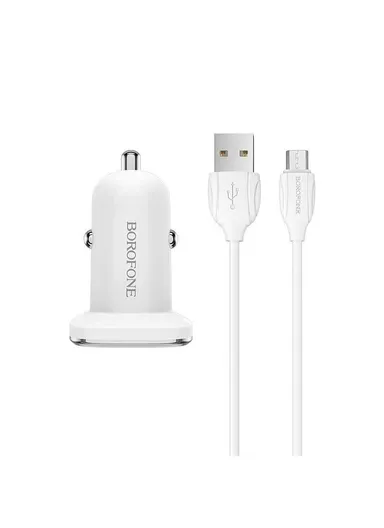 2.4A Double Port Car Charger With 1Meter Micro USB Cable BZ12