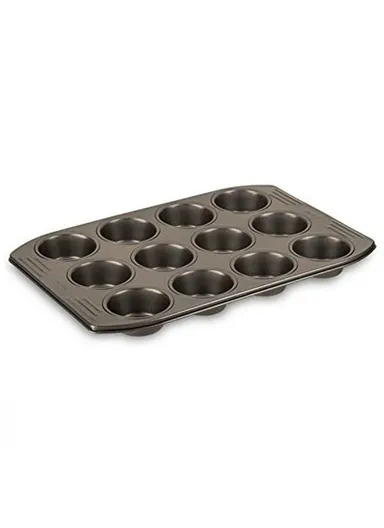 12 Muffins Carbon Steel Non-Stick Easy Grip Mold J1625745 (L39.5 x W26.5)cm