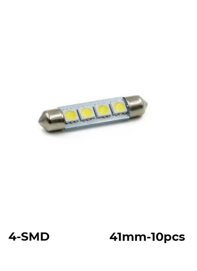 4-SMD 0.36W White LED 41mm Universal Car Interior LED Light Bulb - 10PCS