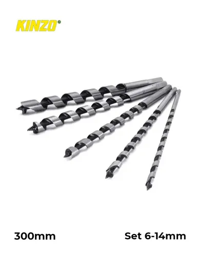 High Carbon Steel 300mm Extra Long Brad Point Wood 6PCS Drill Bit Set 6-14mm 5B10