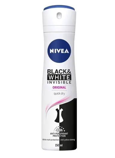 150ml Black &amp; White Invisible Original Deodorant Spray for Woman 