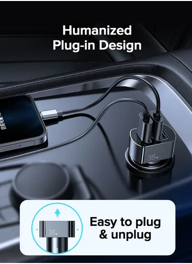 38W 3 USB Car Charger QC 3.0 3-Ports Fast Charger Car Phone Charging Adapter C-A19