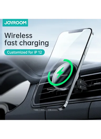 360 ° angle Car Air Vent Magnetic Wireless Charger JR-ZS240 - Black